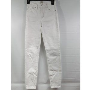 J. Crew 9" High-Rise Toothpick Jeans White Denim Size 25